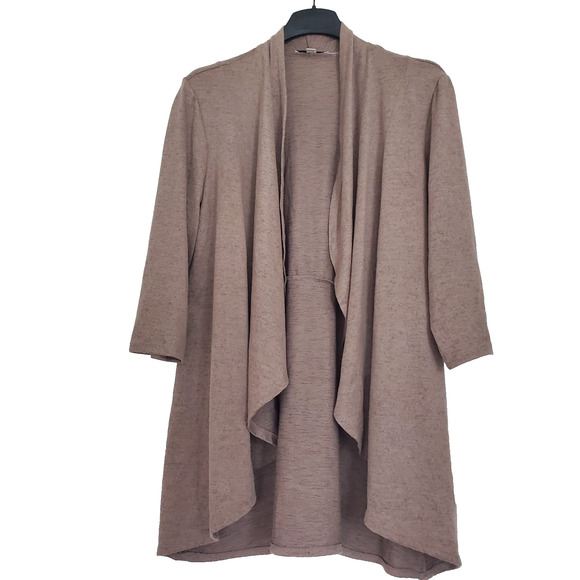 Studio Works Cardigan Sweater Women's Large Brown Office Open Front Soft Cozy - Picture 1 of 10